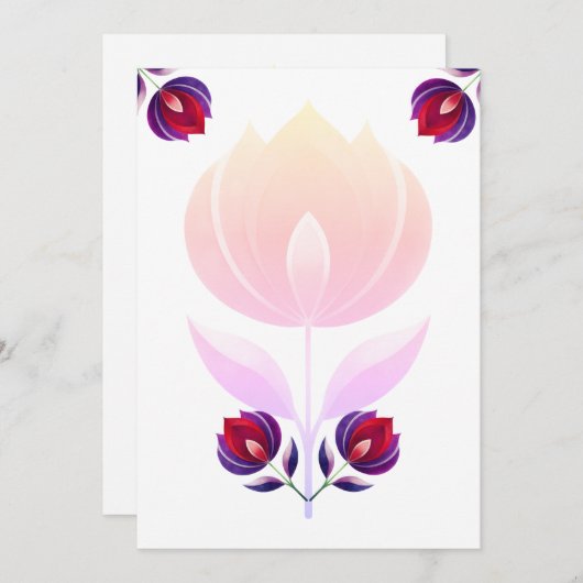 rozen bloem kaart (Voorkant / Achterkant)