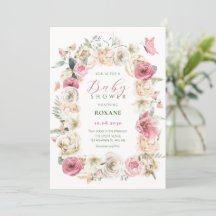 Rozen bloem pastel waterverf baby shower