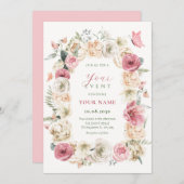 Rozen bloem pastel waterverf kaart (Voorkant / Achterkant)