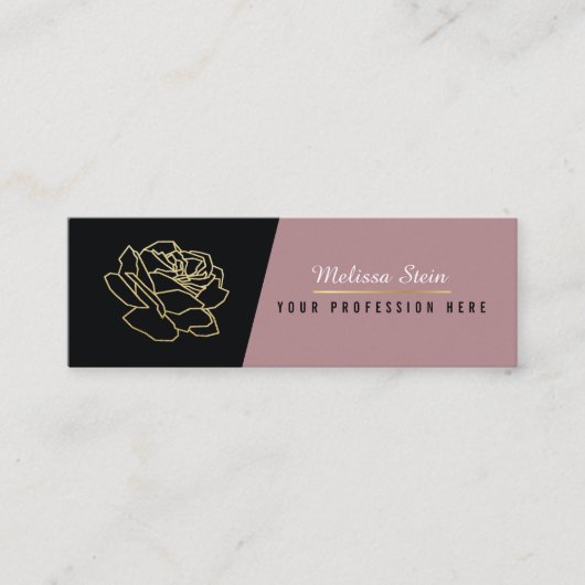 rozen bloem, sierlijke floral vrouwelijke professi mini visitekaartje (Voorkant)