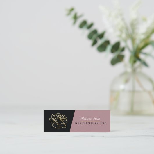 rozen bloem, sierlijke floral vrouwelijke professi mini visitekaartje (Staand voorkant)
