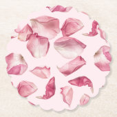 Rozen bloemblaadjes patroon Petals en Prosecco Bri Kartonnen Onderzetters (Voorkant)