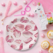 Rozen bloemblaadjes patroon Petals en Prosecco Bri Papieren Bordje (Feest)