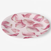 Rozen bloemblaadjes patroon Petals en Prosecco Bri Papieren Bordje (Gekanteld)