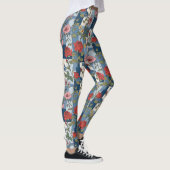 Rozen Bloemblauw Jean Denim Patchwork Retro Leggings (Rechts)