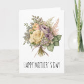 Rozen bloemboeket Moederdag Kaart (Voorkant)