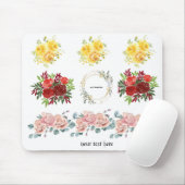 Rozen Bloemen Aanpasbare plaatsaanduiding voor PIC Muismat (Met muis)