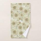 Rozen bloemen abstracte florale afdruk beige kleur bad handdoek (Handdoek)