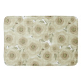 Rozen bloemen abstracte florale afdruk beige kleur badmat (Voorkant)