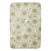 Rozen bloemen abstracte florale afdruk beige kleur badmat (Voorkant Verticaal)