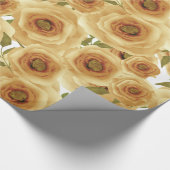Rozen bloemen abstracte florale afdruk beige kleur cadeaupapier (Hoek)