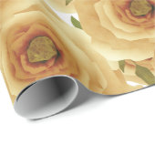 Rozen bloemen abstracte florale afdruk beige kleur cadeaupapier (Rol Hoek)