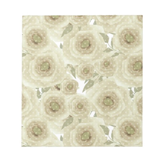 Rozen bloemen abstracte florale afdruk beige kleur notitieblok (Voorkant)