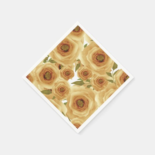 Rozen bloemen abstracte florale afdruk beige kleur servet (Hoek)
