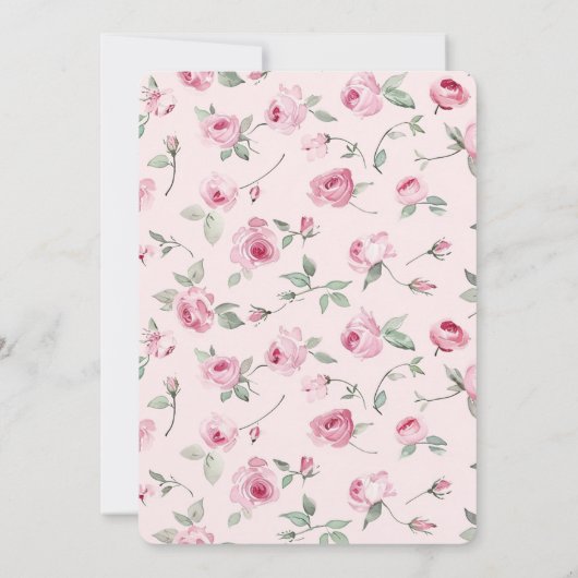  Rozen Bloemen Baby shower Kaart (Achterkant)