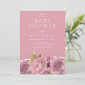  Rozen Bloemen Baby shower Kaart (Staand voorkant)