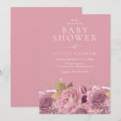  Rozen Bloemen Baby shower Kaart (Voorkant / Achterkant)