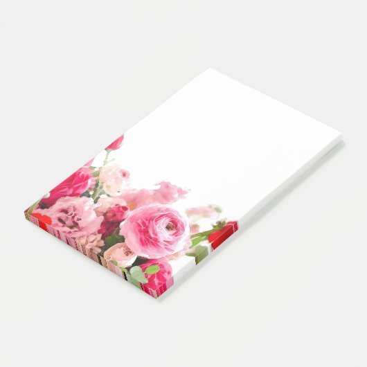 Rozen Bloemen Blanco Sjabloon Waterverf Post-it® Notes (Schuin)