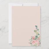 Rozen Bloemen Blush Roze Bruiloft Kaart (Achterkant)