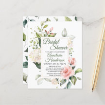 Rozen bloemen. Bridal Shower Invitation.