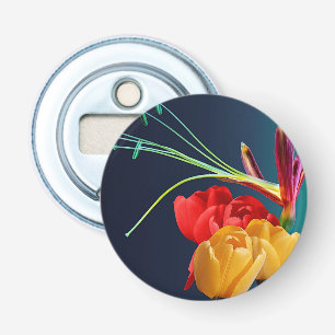 Rozen bloemen button flesopener