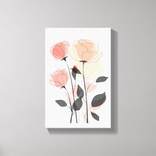 Rozen bloemen canvas afdruk (Voorkant)