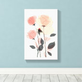 Rozen bloemen canvas afdruk (Insitu (Houten vloer))