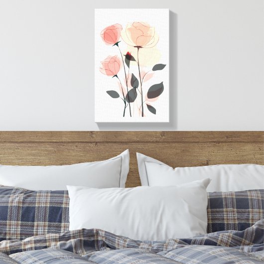Rozen bloemen canvas afdruk (Insitu (Slaapkamer))
