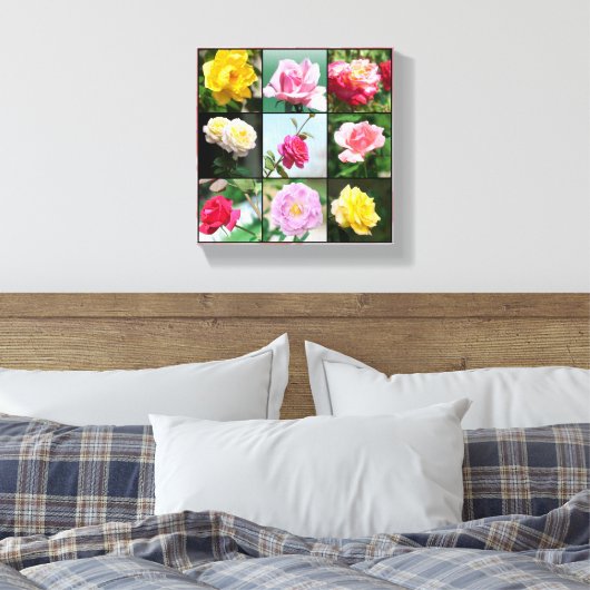 Rozen bloemen canvas afdruk (Insitu (Slaapkamer))