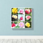 Rozen bloemen canvas afdruk (Insitu (Houten vloer))