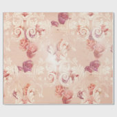  rozen bloemen en barokvormers cadeaupapier (Vlak)