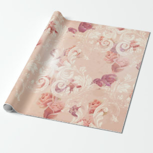 rozen bloemen en barokvormers cadeaupapier
