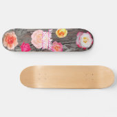 Rozen Bloemen en Boomstam Skateboard (Horizontaal)