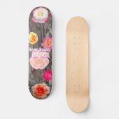 Rozen Bloemen en Boomstam Skateboard (Voorkant)