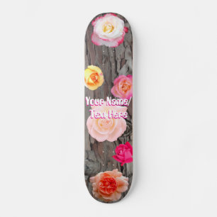 Rozen Bloemen en Boomstam Skateboard