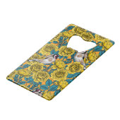 Rozen bloemen en goudvinken creditkaart flessenopener (Achterkant Gekanteld)