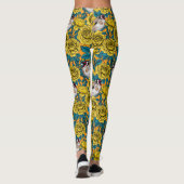 Rozen bloemen en goudvinken leggings (Achterkant)