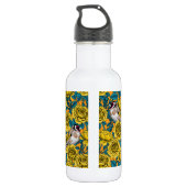 Rozen bloemen en goudvinken waterfles (Achterkant)