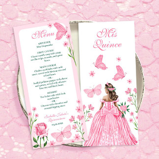 Rozen, bloemen en vlinders Quinceañera