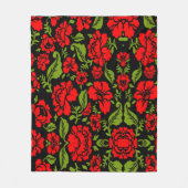Rozen bloemen fleece deken (Voorkant)