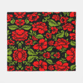 Rozen bloemen fleece deken (Voorkant (Horizontaal))