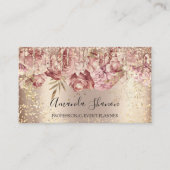 Rozen Bloemen Gold Confetti Drip QR CODE Logo Visitekaartje (Voorkant)