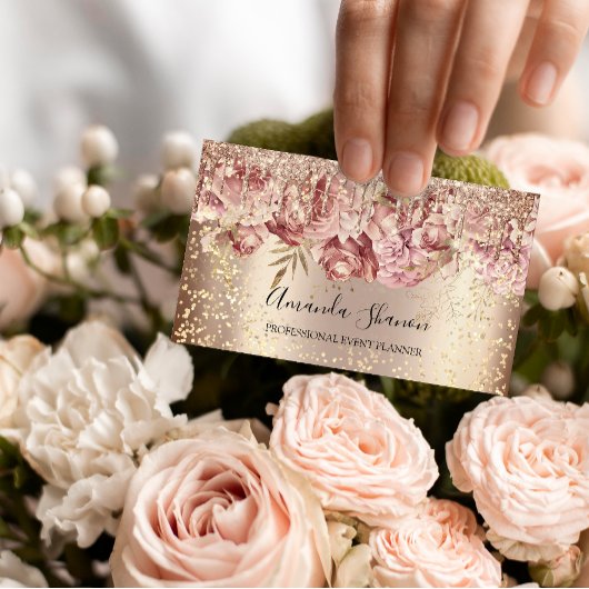Rozen Bloemen Gold Confetti Drip QR CODE Logo Visitekaartje