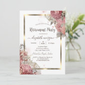 Rozen Bloemen Gold Lijst Pensioenuitkering Kaart (Staand voorkant)