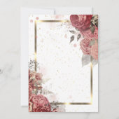 Rozen Bloemen Gold Lijst Pensioenuitkering Kaart (Achterkant)