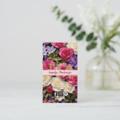 Rozen Bloemen Goud Roze Paarse Visitekaartje (Staand voorkant)