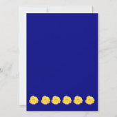Rozen Bloemen Goudgeel Goud Navy Blauw Bruiloft Kaart (Achterkant)