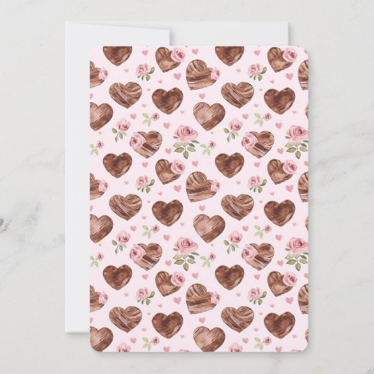 Rozen Bloemen Hart 16e Verjaardag Kaart (Achterkant)