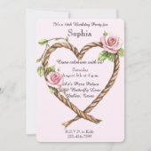 Rozen Bloemen Hart 16e Verjaardag Kaart (Voorkant)