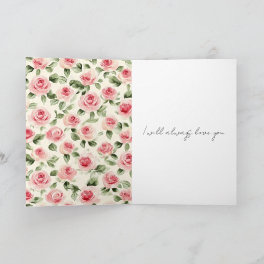  Rozen Bloemen Huwelijksliefde Kaart (Binnen)